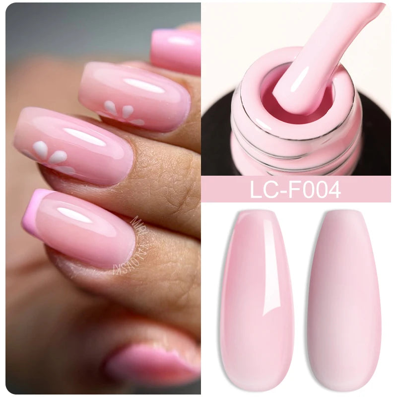 LILYCUTE 7ML Pink Glitter Nail Gel Polish Nude Natural Long Lasting Manicure Soak Off UV LED Nail Art Base Top Coat Gel Varnish