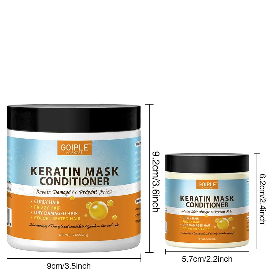 Keratin Protein Repair Hair Mask for Damaged Dry Moisture Essence Oil Conditioner Smooth Frizz Scalp Treatment Hair Care Serum