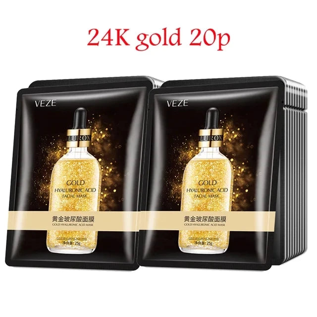 20Pcs Face Mask Sets Fresh Fruit Face Care Sheet Masks Hydrating Anti-aging Oil Control Acne Treatment Facial Mask Skin Care Set