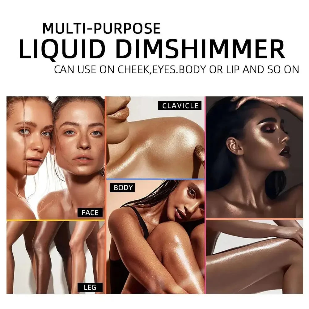Pearlescent Diamond Liquid Highlighter Brightening Concealer Multifunction Contour Smooth Moisturize Face Body Makeup