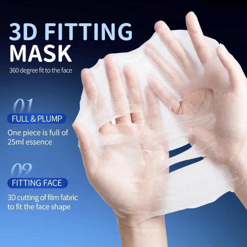 10pcs Vitamin B5 Sheet Mask 25ml - Hydrating & Soothing, Deep Moisture Care for Radiant Skin, Quick Absorption