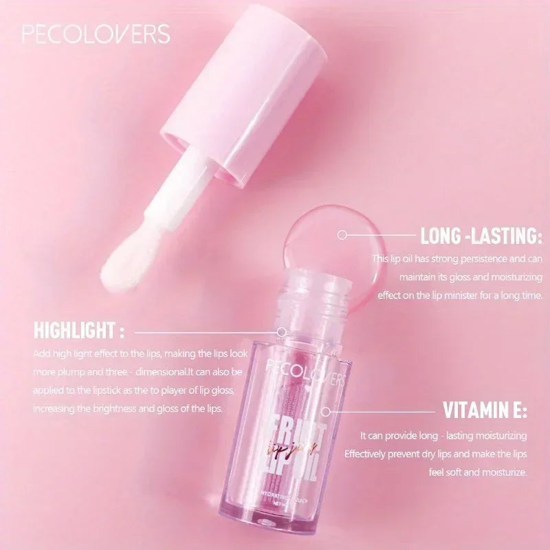 Fruit-Flavored Transparent Moisturizing Glass Lip Oil Plumping Crystal Jelly Lips Gloss Lip Brighten lip Care Makeup Cosmetics