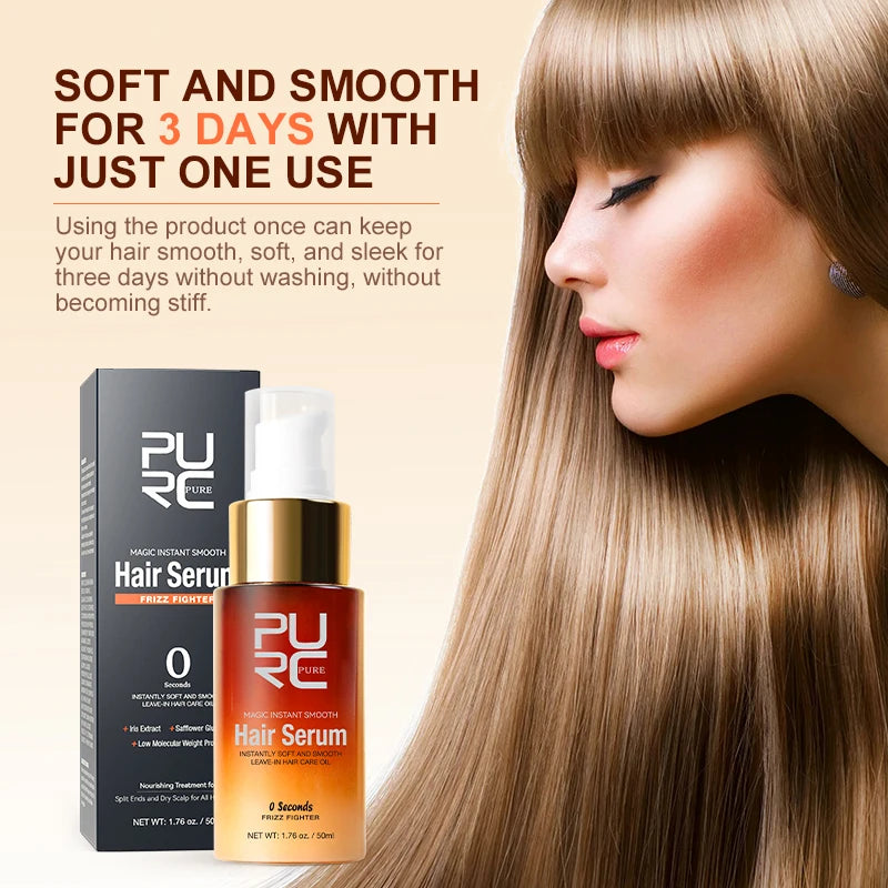 PURC Magic Instant Smooth Hair Serum Nourishing Repair Damaged Leave-In Hair Oil Anti-Frizz Softness Hair Care