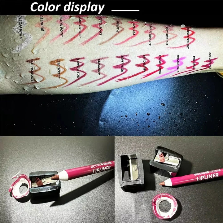 20 Color Matte Lipliner Pencil Waterproof Natural Red Brown Pro Lip Liner Makeup Lips Contour High pigment Lipstick Cosemetic