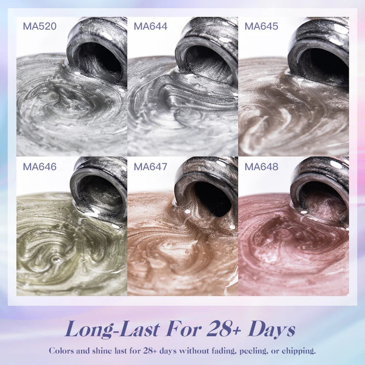 MEET ACROSS 7ml Porcelain White Cat Eye Gel Polish Holographic Glitter Magnetic Galactic Effect Gel Nail Polish Soak Off UV Gel
