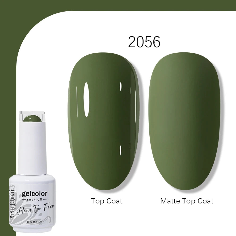 Arte Clavo Solid Color Gel Nail Polish 15ml Soak Off UV LED Gel Semi-Permanent Glitter Polish For Manicure Nail Art Salon Gel