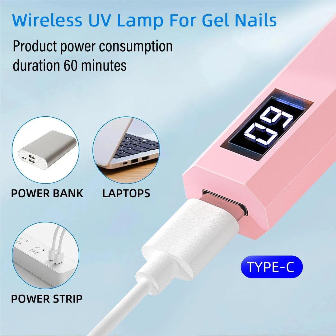 Convenient Handheld Nail Dryer Lamp UV/LED Nail Curing All Gel Polish Nail Art Tool Rechargeabl Nail Lamp