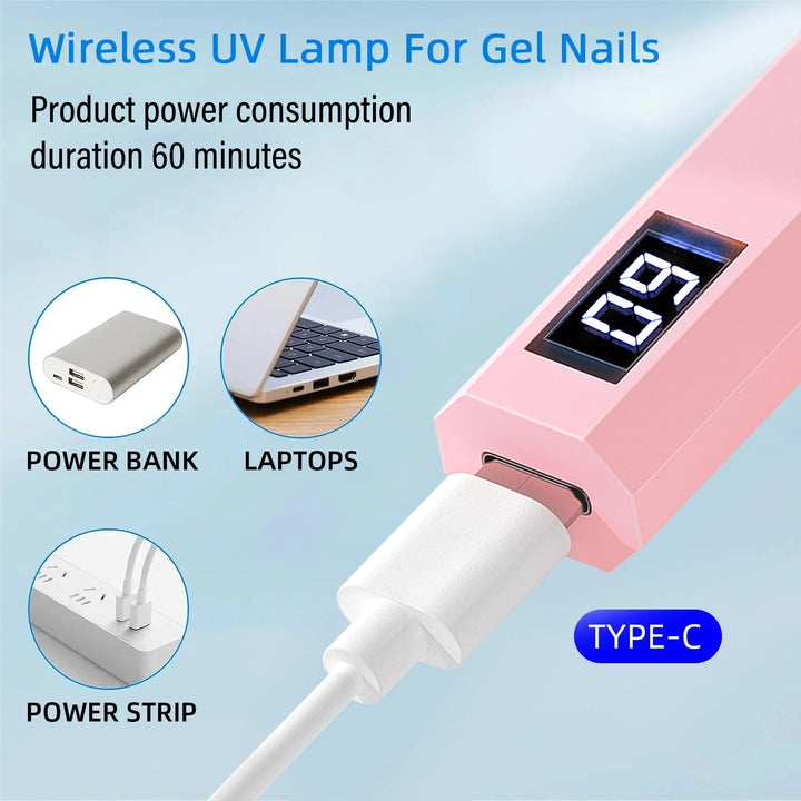 Convenient Handheld Nail Dryer Lamp UV/LED Nail Curing All Gel Polish Nail Art Tool Rechargeabl Nail Lamp