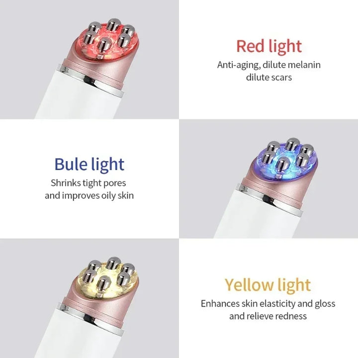 Vibration 45℃ Hot  Microcurrent Face Lifting Device Red Light Facial Wand Eye Massager Tightening Anti Wrinkle Skin Care Beauty