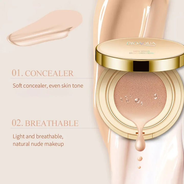 BIOAQUA  Waterproof Matte Air Cushion Poreless BB＆CC Cream High Coverage Oil-control Soft Face Makeup Foundation Base Cosmetics