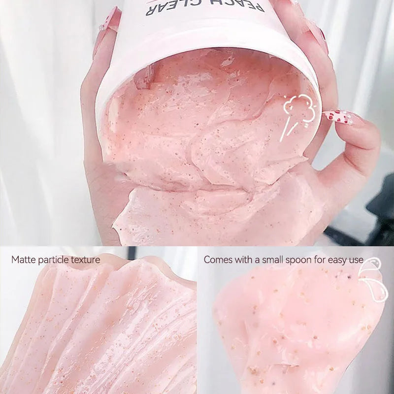 Meidian Peach Extract Body Scrub Moisturizing Cleansing Exfoliating Smooth Texture Natural Nourishing Bath Use Gentle Exfoliatio