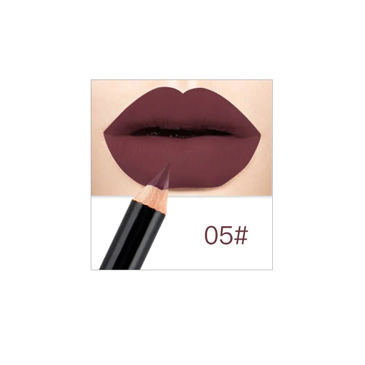 Professional 12 Color Wood Lip liner Waterproof Lady Charming Lip Liner Soft Pencil Makeup Women's Long Lasting Cosmetic Tool
