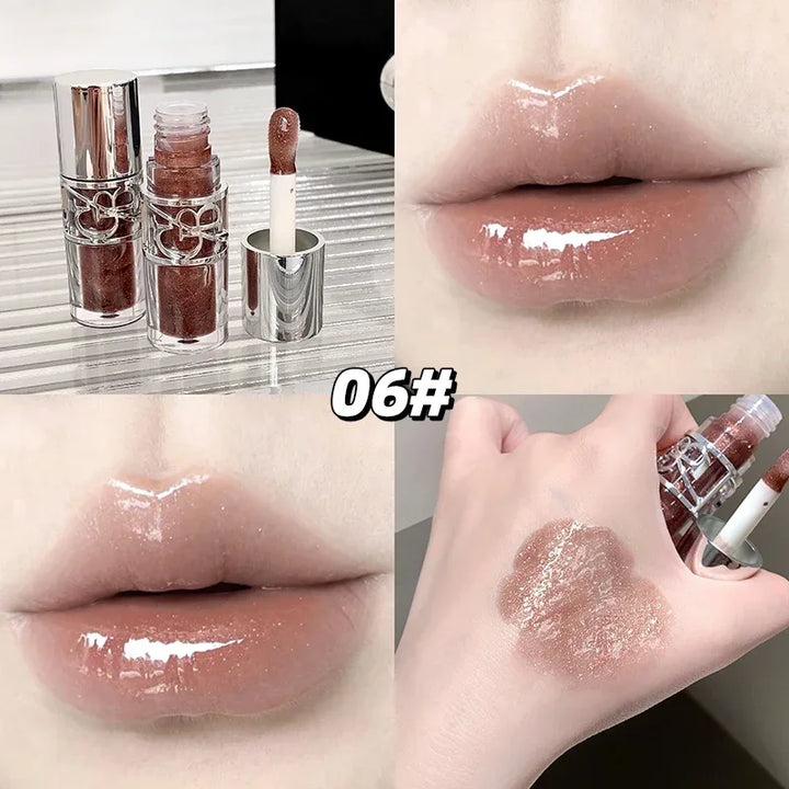 Transparent Moisturizing Lip Gloss Hydrating Drying Lips Mirror Lipstick Makeup Crystal Lip Oil Mirror Lip Glaze Tinted Plumper