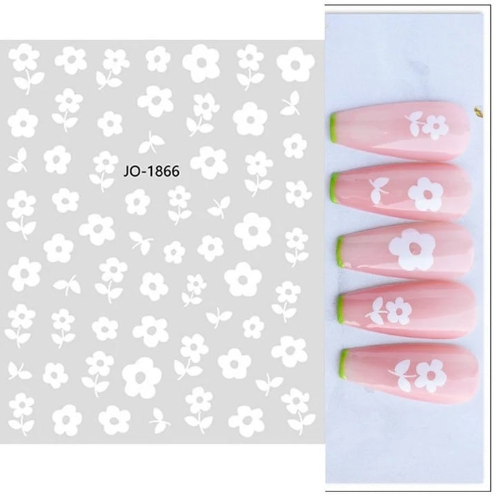 Nail Art Stickers Woman Girl Sexy Sticker Body Press on Nail Slider Black White Decal Decoration Nail Design Accessories Wraps
