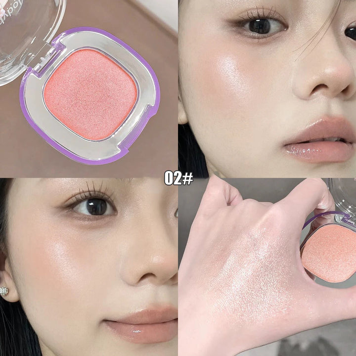 Monochrome Highlighter Cream Facial Brighten Diamond Pearlescent Highlighting Makeup Long-Lasting Natural Pink Blush Rouge Cream