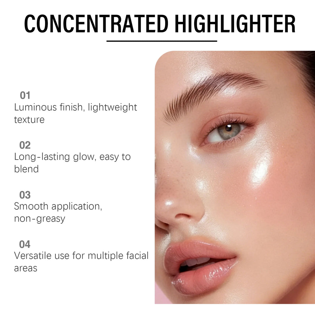 Concentrated Highlighter Liquid Enhance Skin Radiance Refined Makeup Effect Easy Application Suitable Daily Facial Makeup