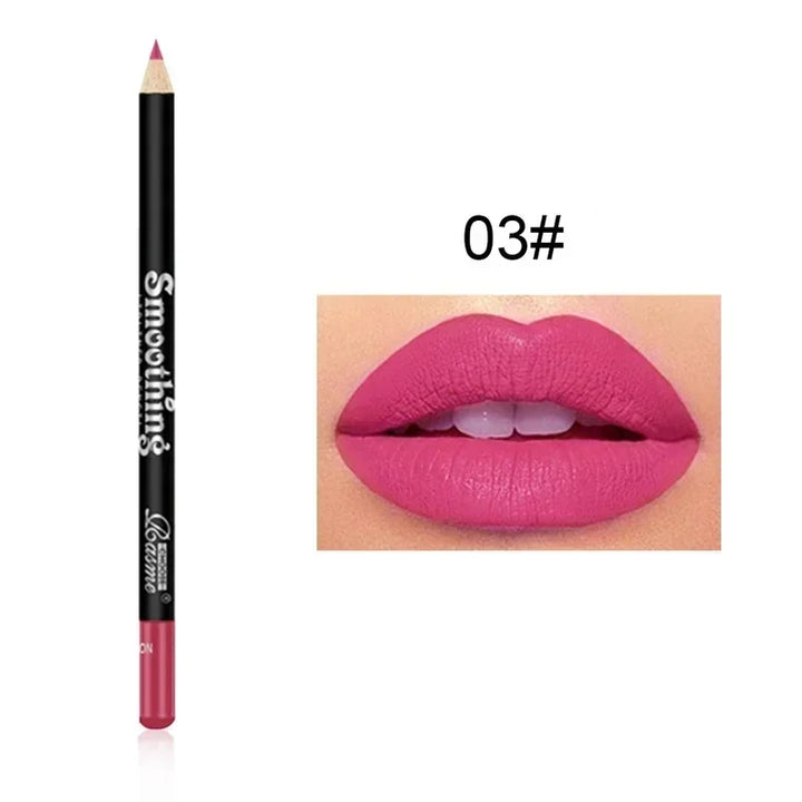 12 Color Matte Lipliner Pencil Long-Lasting Waterproof Plumping Stain Lipstick Natural Brown Lip Liner Professional Makeup