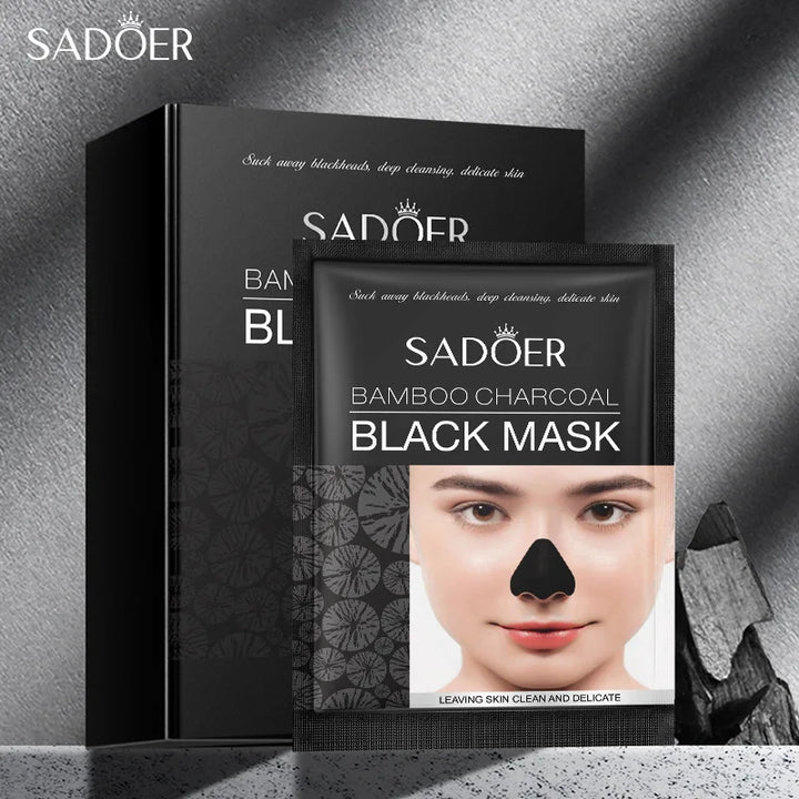Bamboo Charcoal Blackhead Removing Peel-Off Mask, 10-Piece Travel Pack, Deeply Removes Dead Skin And Impurities.