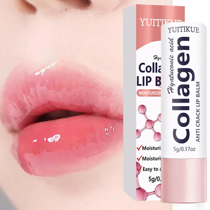 YUITIKUE Collagen Anti Crack Lip Balm | With Hyaluronic Acid | Moisturizing Care For Soft Luminous Lips Easy To Absorb 5g