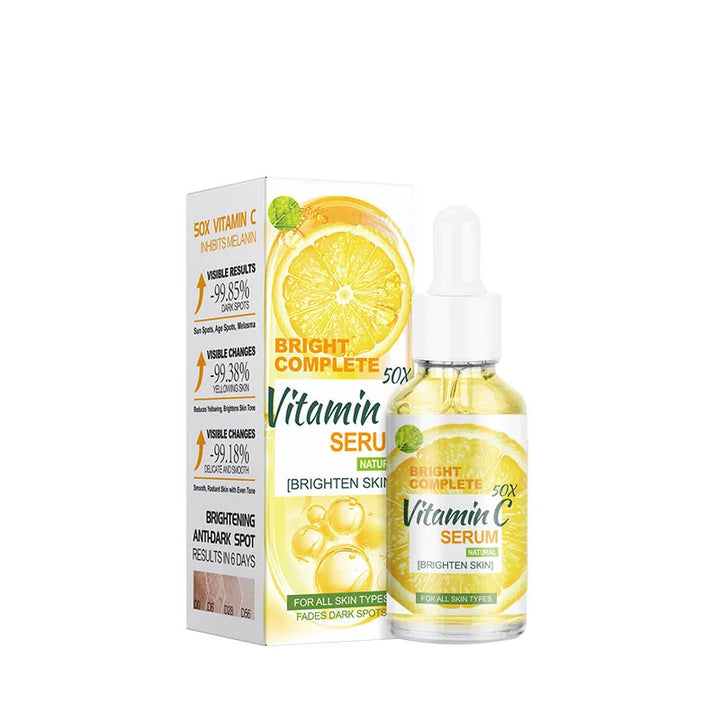 Lemon VC Facial Serum Brightens Skin Tone Fades Acne Marks Evens Complexion 50x Vitamin C Whitening Essence for Radiant Glow