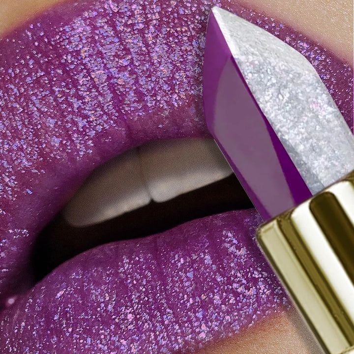 1PC Purple Glitter Two-tone Lipstick Red Rose Moisturizing Lipsticks Cosmetics Easy to Use Lip Tint Makeup Lip Beauty Long Lasti