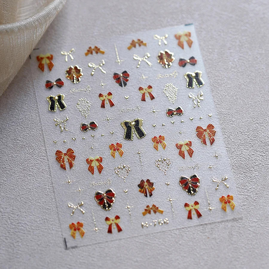 5D Butterfly Nail Stickers Sparkling Jelly Butterfly Nail Art Sticker Decorations Decals DIY Self Adhesive Slider Manicure Parts