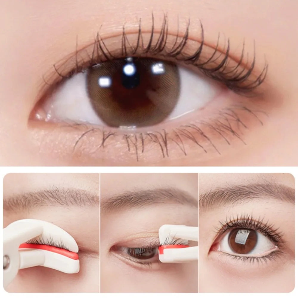 Lasting Portable Stainless Steel Wide-angle Local Eyelash Curler with Silicone Pad Curling False Lash Aid Clip Eye Beauty Tools