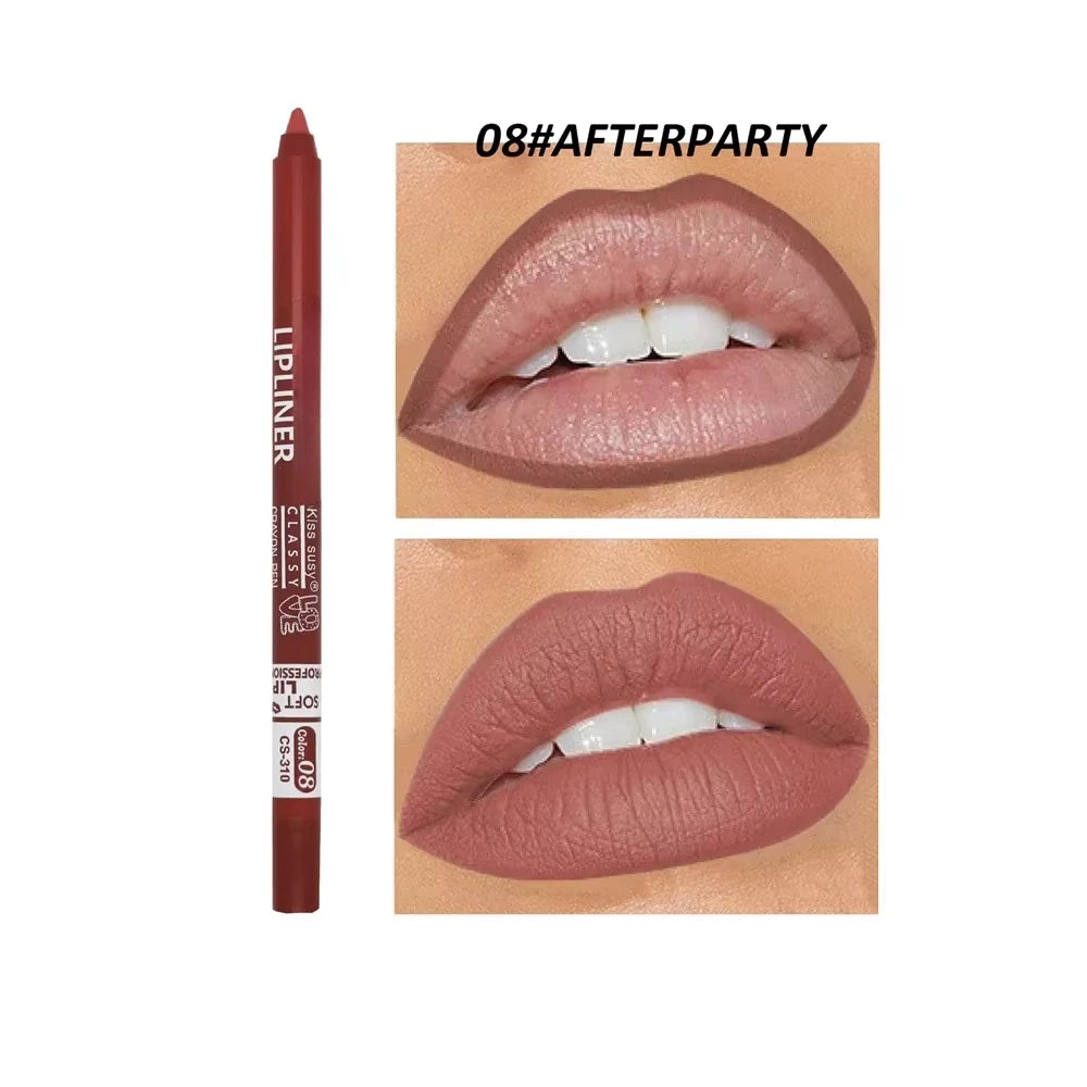 20 Color Matte Lipliner Pencil Waterproof Natural Red Brown Pro Lip Liner Makeup Lips Contour High pigment Lipstick Cosemetic