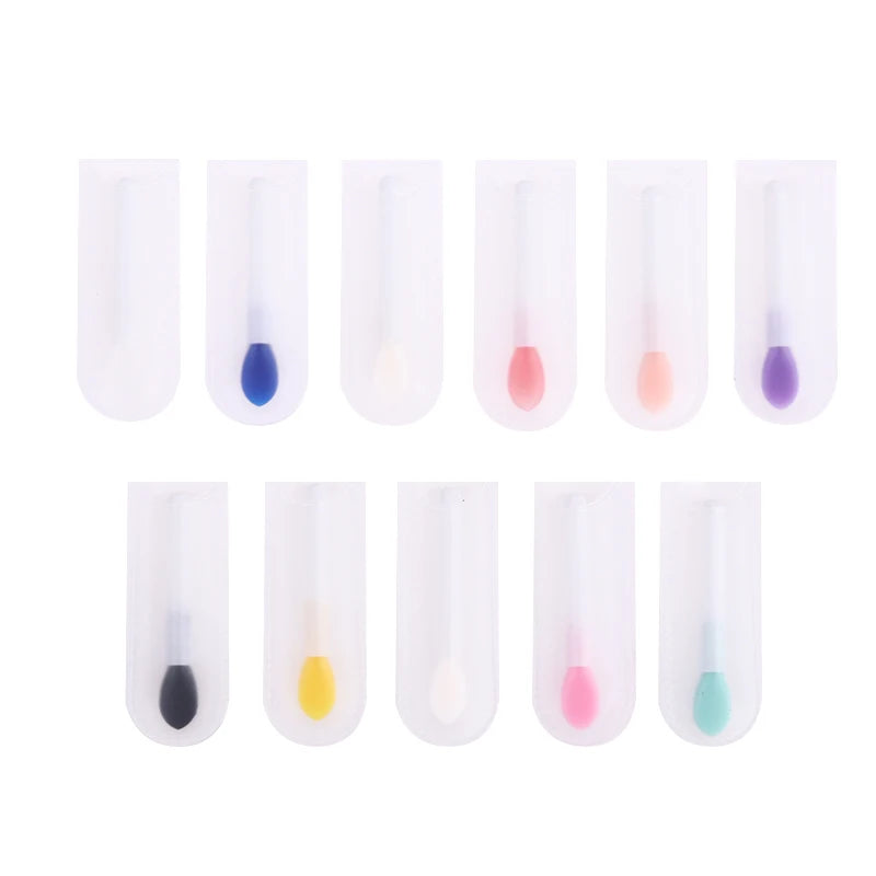 10pcs Silicone Lip Brush Set Small Makeup Brushes Lipstick Applicator Brushes For Lip Care Makeup Use