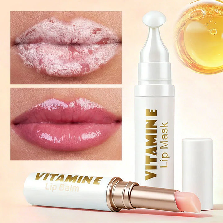 Dk'De Lip Balm+Lip Mask 2in1 Set |   Moisturizing, Soothing, and Long-Lasting Hydration |   3 Colors Available for Selection |   Night Repair Lip Wrinkle Reduction |   Daytime Lip Care to Prevent Chapped Lips