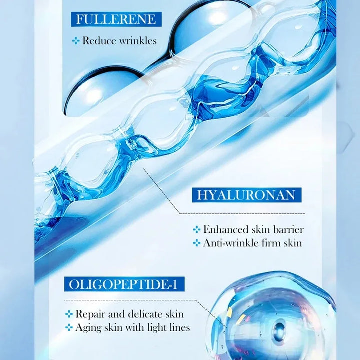 Hyaluronic Acid Face Serum Anti-Aging Deep Nourishing Fullerene Collagen Wrinkle Essence Whitening Lifting Skin Care