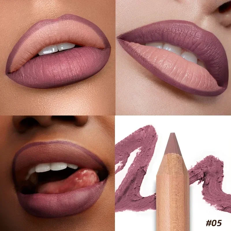 Matte 8-colors Lip Liner Pencil Lip Contour Lipstick Pen Nude Brown Lipstick Pencil Natural Lasting Waterproof Lipliner Makeup