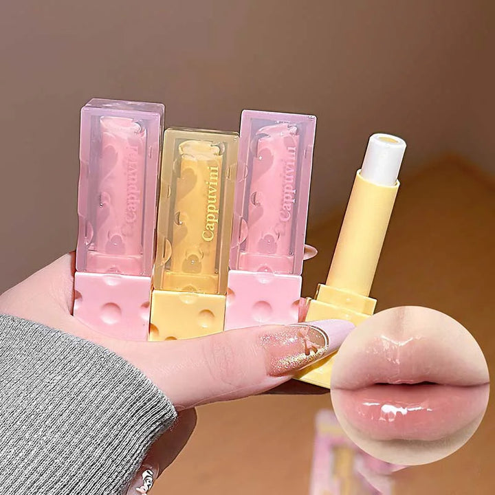 Cappuvini Cheese Lip Balm Long-Lasting Moisturizing Deep Moisturizing Non-Stick Repairing Anti-Wrinkle Anti-Cracking Lip Mask Lipstick Base