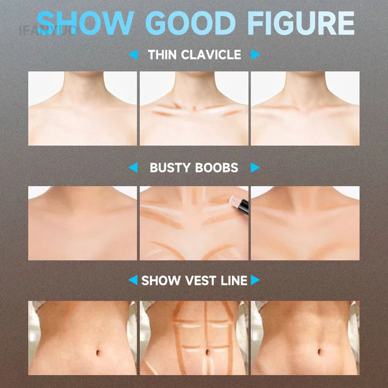 Contour Stick Double-Ended Highlight and Shadow Cream Waterproof Full Coverage Concealer Natural Finish Makeup for All Skin Tone