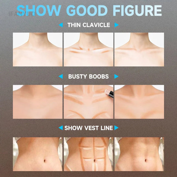 Contour Stick Double-Ended Highlight and Shadow Cream Waterproof Full Coverage Concealer Natural Finish Makeup for All Skin Tone