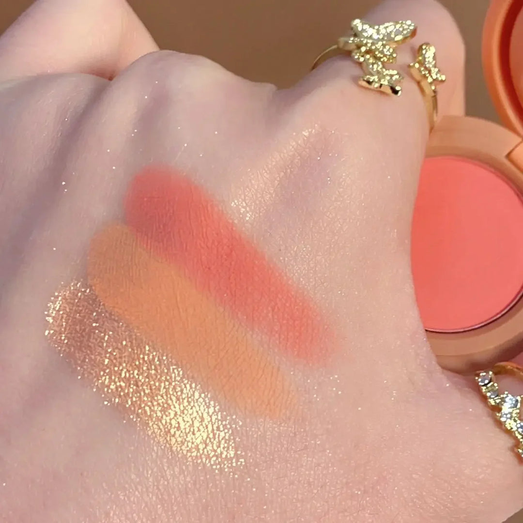 3in1 Blush Palette Pressed Highlighter Palette LongLasting Waterproof Matte Highlighter Shimmer  Blush Makeup