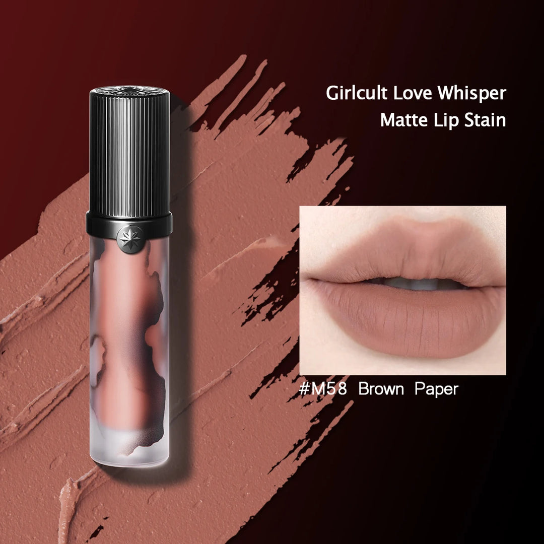 Girlcult Love Whisper Matte Lip Stain,Velvet Matte Texture,Lightweight Non-Drying,Soft-Focus Matte Finish,Edgy Makeup Looks,Gift