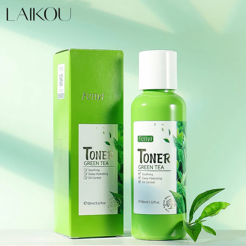 LAIKOU Green Tea Face Tonic Hydration Smooth Facial Toner Oil Control Moisturizing Whitenting Skin Care