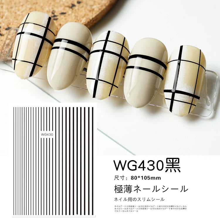 Nail Art Stickers Water Decals Eyes Stripe Nail Art Decorations for Manicure Accessories Press on Nails Foil Stickers and Decals