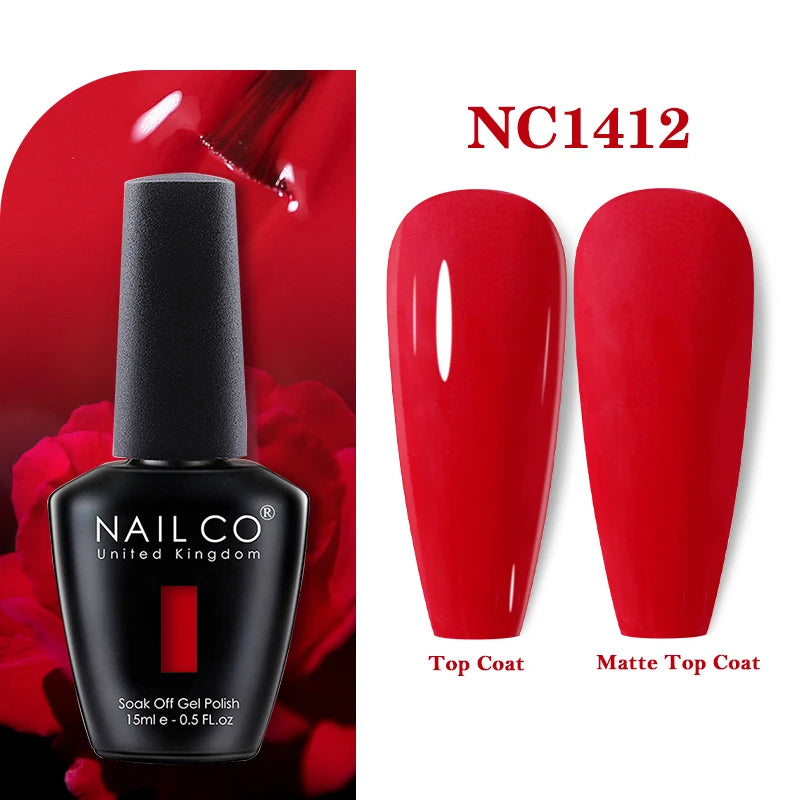 NAILCO 131Colors Vernis Semi Permanent UV Varnish Gel Nail Polish Nails Art Gel Manicure TOP BASE Varnish Hybrid