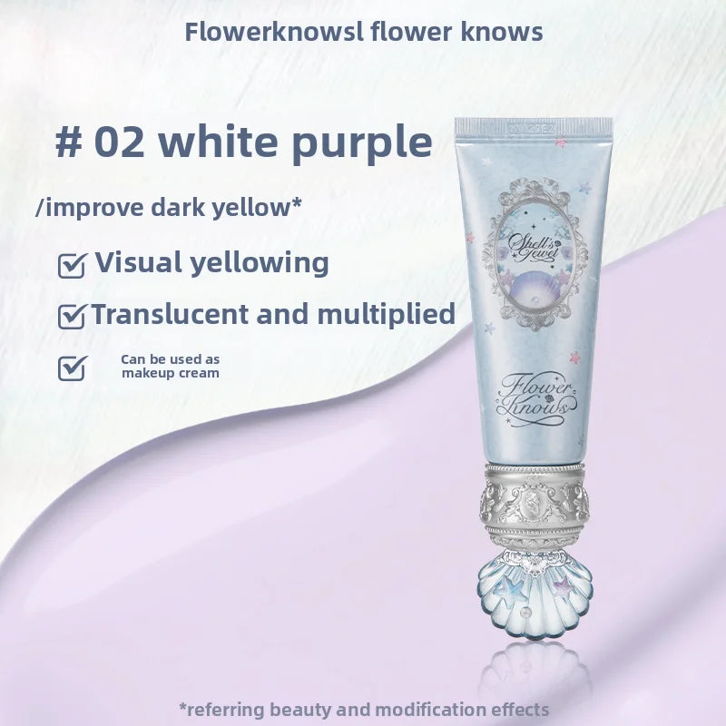 Flower Knows Shell Pearl Collection Primer Concealer BB Cream Moisturizing Color Correcting Dry Skin Base Face Brighten Makeup