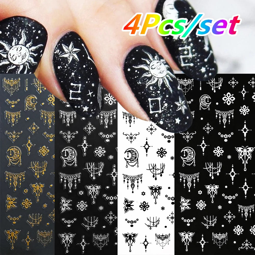 4/6Sheet/Kit Holographic Rainbow Love Heart Nail Sticker 3D Laser Heart Nail Decal Self-Adhesive Love Heart Manicure Slider &*&