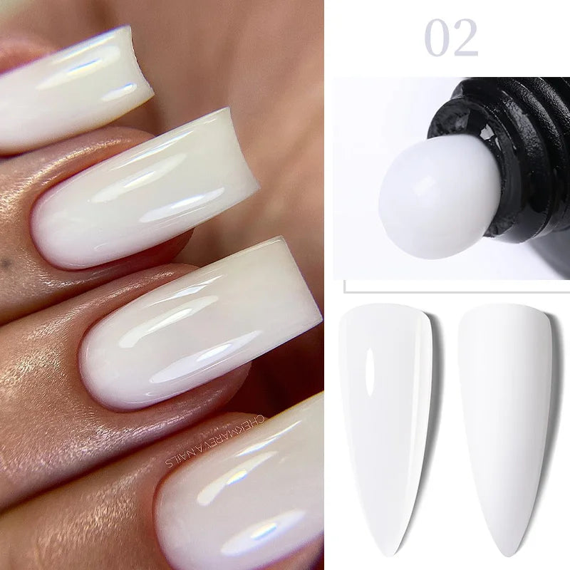 LILYCUTE 15ML Quick Extension Gel Nail Polish Nude Milk White Color Finger Prolong Acrylic Crystal Construction Hard Gel Varnish