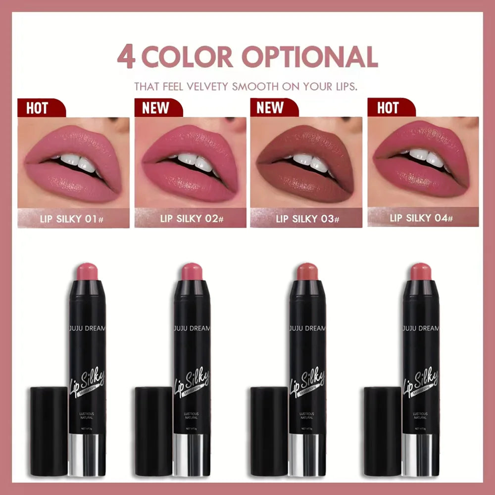 Matte 4-Color Lipstick Pen, Waterproof Long-Lasting, Easy Apply, Non-Fading, Multi-Look Lip Makeup, Unisex, Safe & Certified
