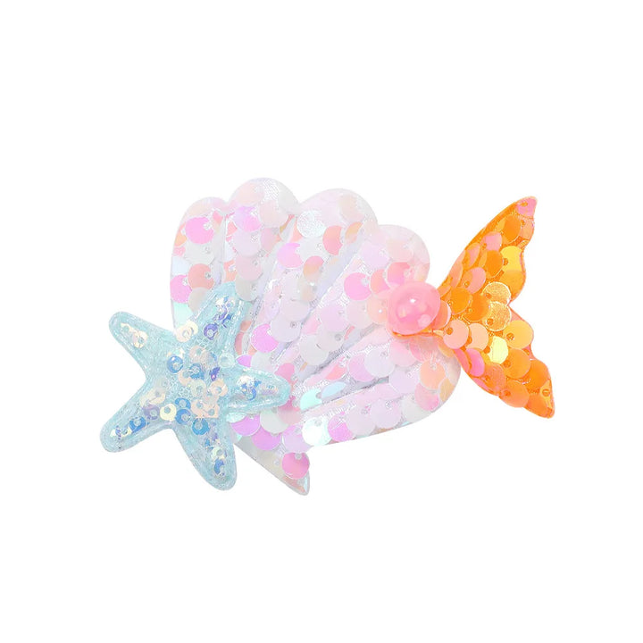 8pcs Mermaid Princess Hair Clips Set for Girls Shell Pearl Starfish Alligator Hair Accessories Birthday Christmas Party Gift