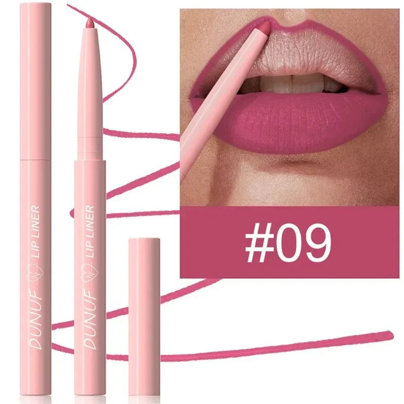 12color Velvet Matte Lip Liner for Easy Coloring Lip Makeup Nude Red Brown Tint Lipliner Soft Smooth Lasting Lipliner Crayon Set
