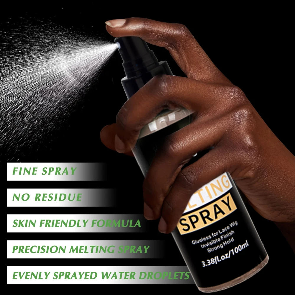 Lace Melting Spray And Holding Spray, Wig Melting Spray Strong Natural Forming Hold with Fast Drying/No Residue