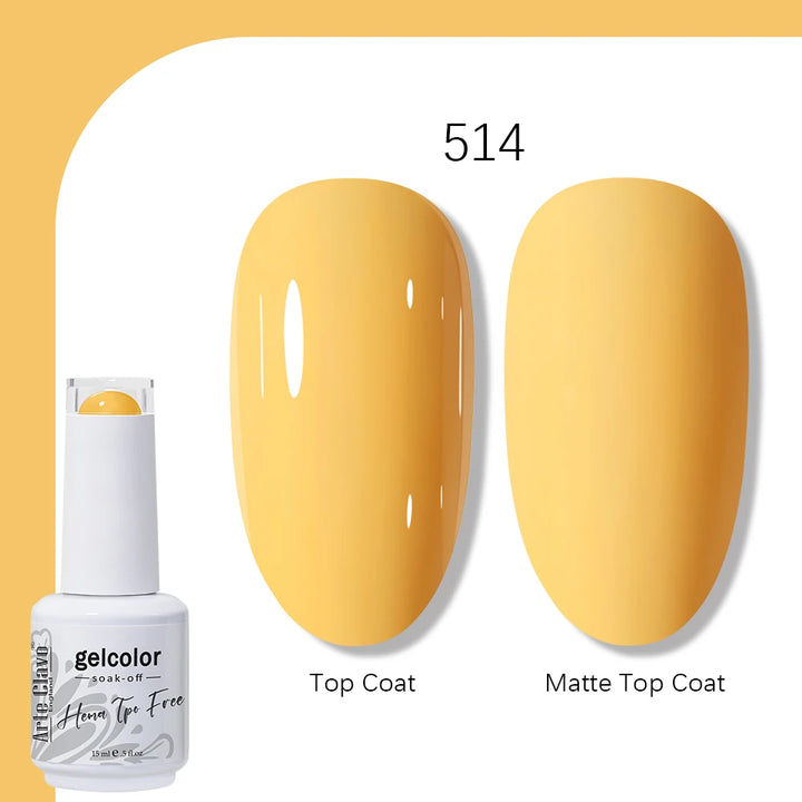 Arte Clavo Solid Color Gel Nail Polish 15ml Soak Off UV LED Gel Semi-Permanent Glitter Polish For Manicure Nail Art Salon Gel
