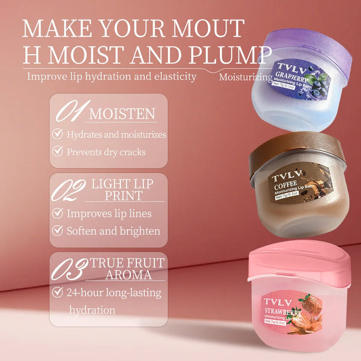 8 Pieces Fruit Extract Lip Balm Set, 24h Moisturizing Hydrating Lip Balm for Dry Chapped Lips, Fade Lip Lines, Plump Glossy Lips