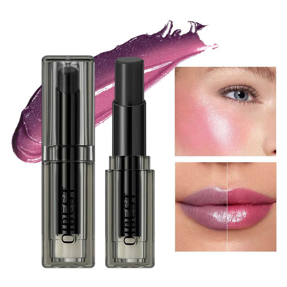 QIBEST Blue Black Lipstick Temperature Color Changing Lip Balm Moisturizing Lasting Ph Change Color Lip Stain Tint Cosmetics